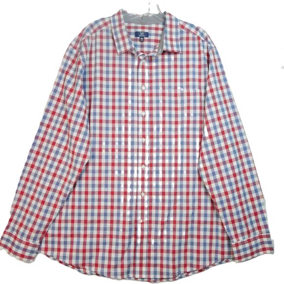 George Men’s Shirt Size 3XL Button Down Long Sleeve Classic Fit Plaid Shirt - Picture 1 of 12